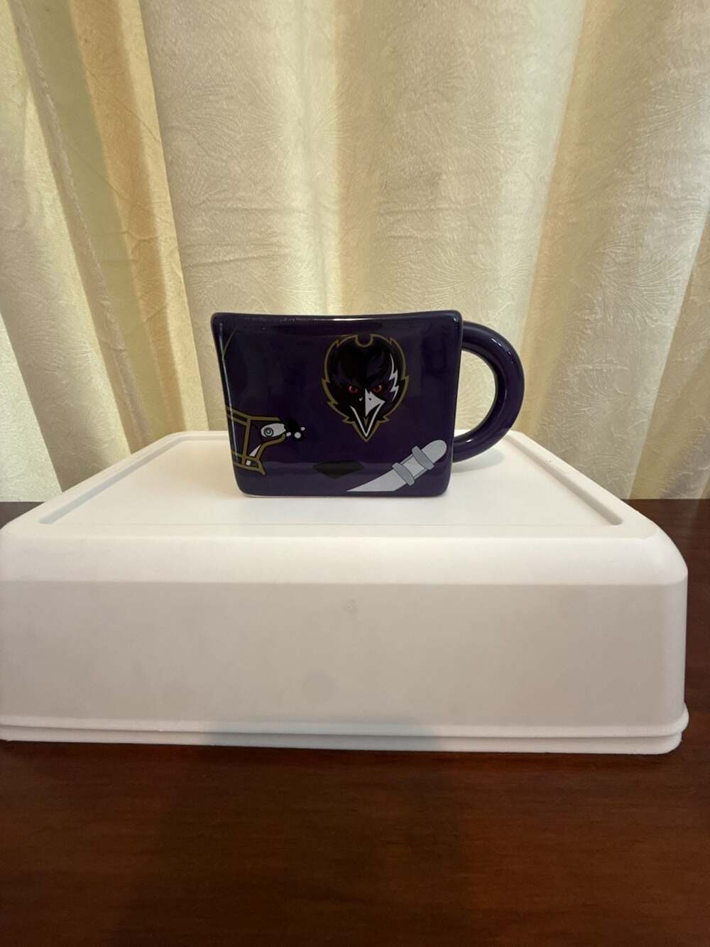 Baltimore Ravens NFL Purple Rising Square‎ Sculpted Ceramic Mug